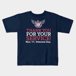 Veterans Day Thank You For Your Service Kids T-Shirt